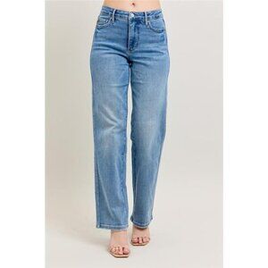 Judy Blue Full Size Tummy Control Vintage Wash Straight Jeans Plus Size